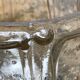 Suspension tulipe en verre vintage