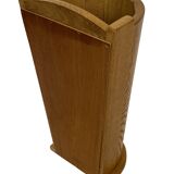 Porte-parapluie vintage en chêne, design de rangement minimaliste des années 60