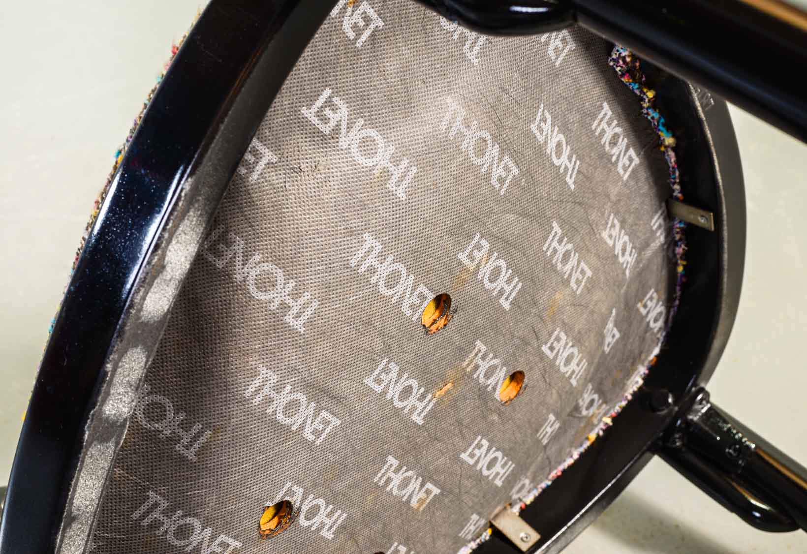 4 Wooden Black Lacquered Thonet Triangle Dining Chairs Model 87, 1980s