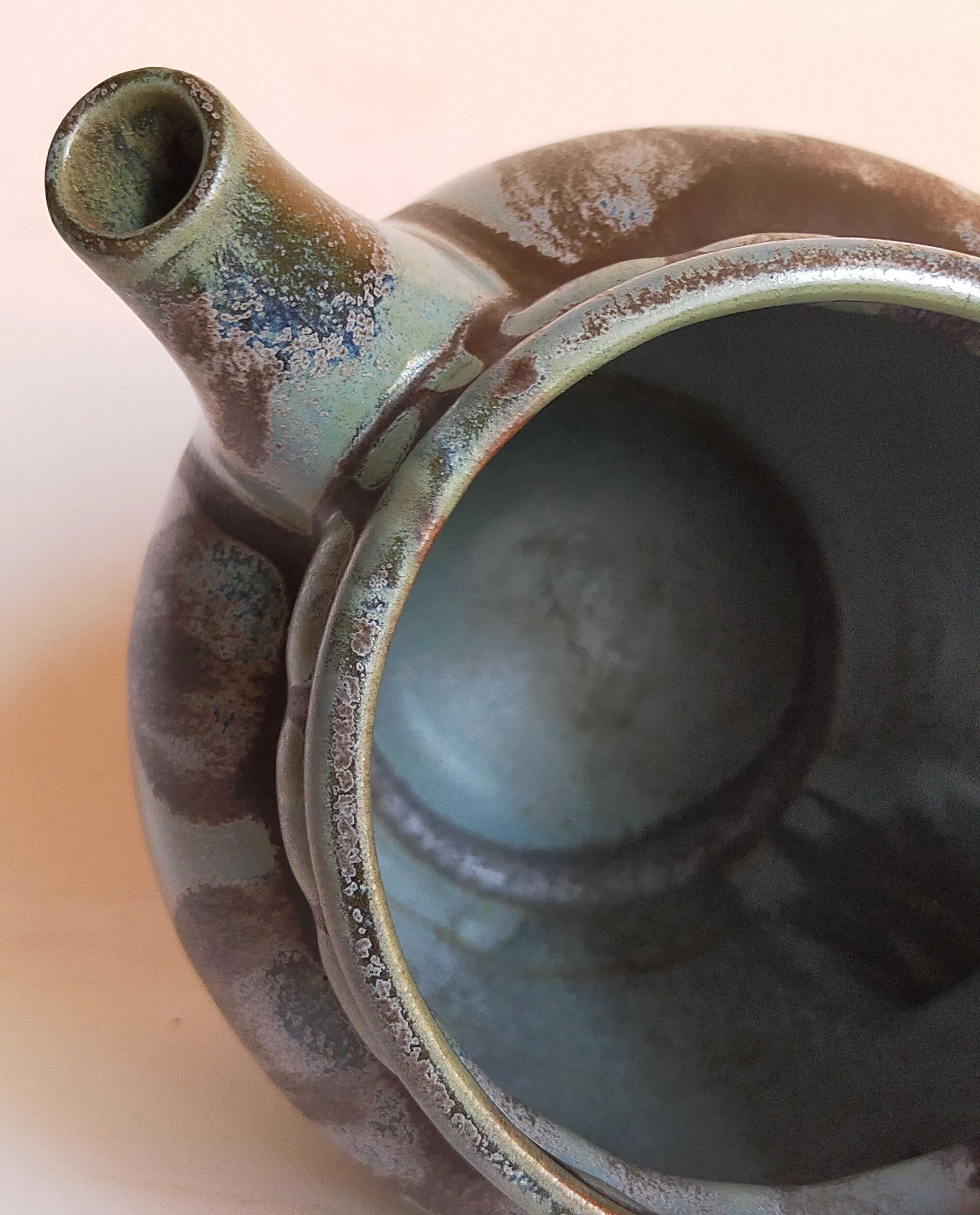 Denbac art-deco pitcher in flammé sandstone