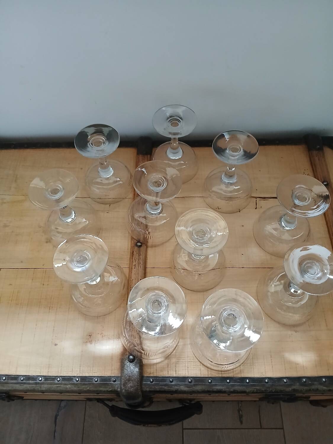 11 antique champagne glasses