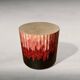 Side table with straw/inlaid concrete.