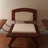 Solid teak armchair