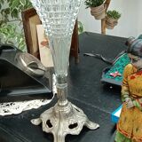 Footed vase in regula and molded glass