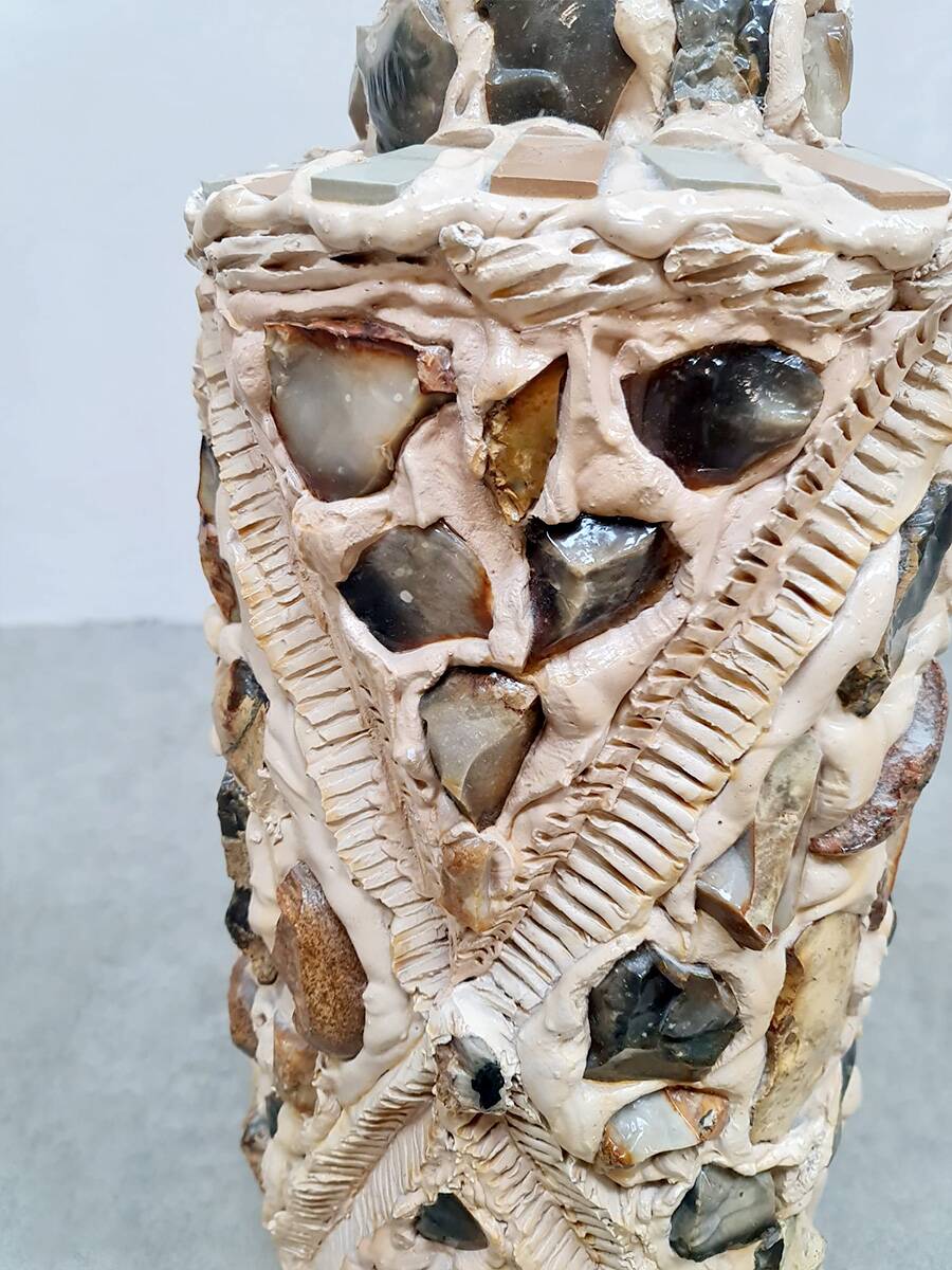 Vintage ceramic stones vase ''Mixed minerals''