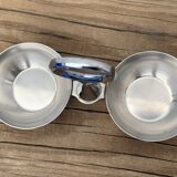 German salt and pepper shaker WMF in metal and glass, 1970