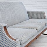 1970s, Danish 3 seater sofa, original good condition, velour, oak wood.