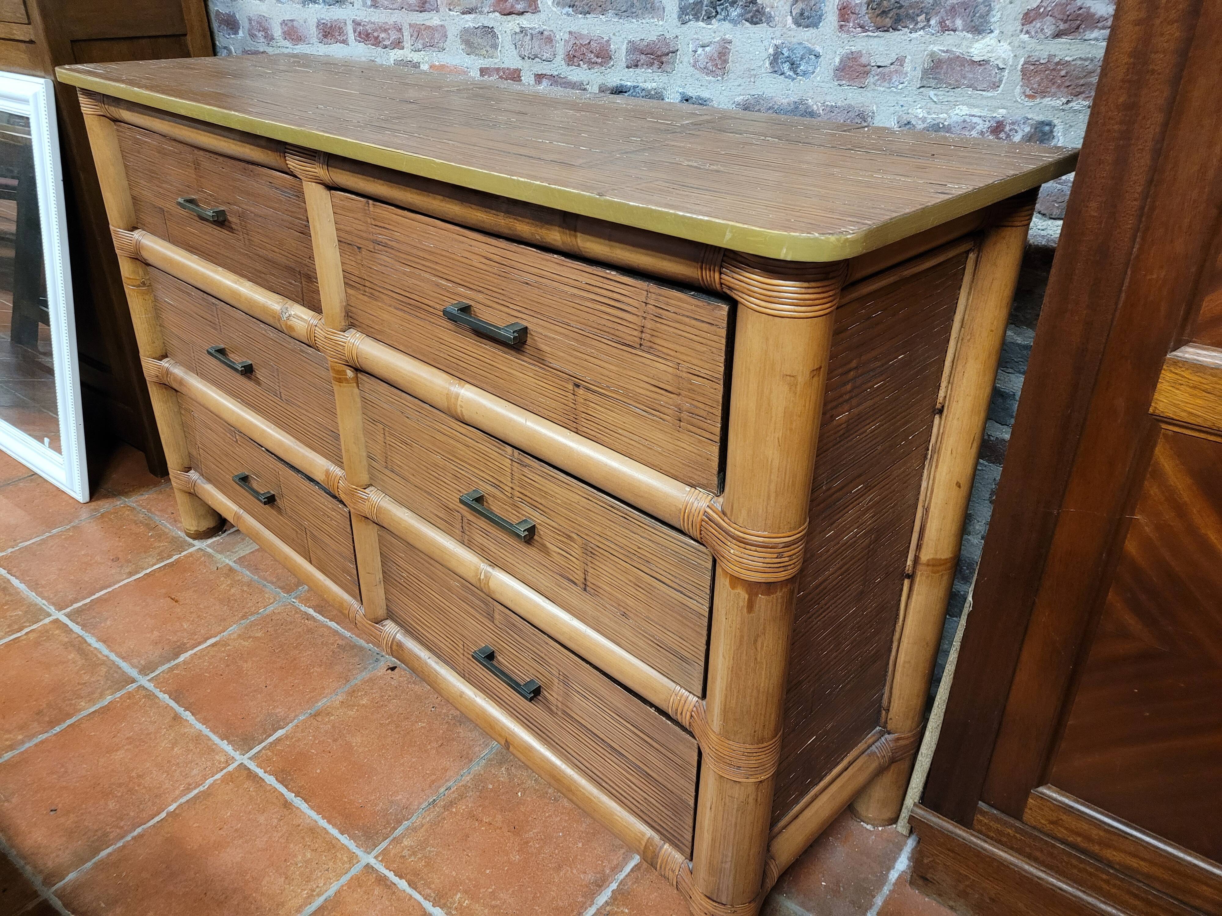 Bamboo chest of drawers