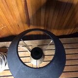 Old gilt bronze lamp + vintage black lampshade