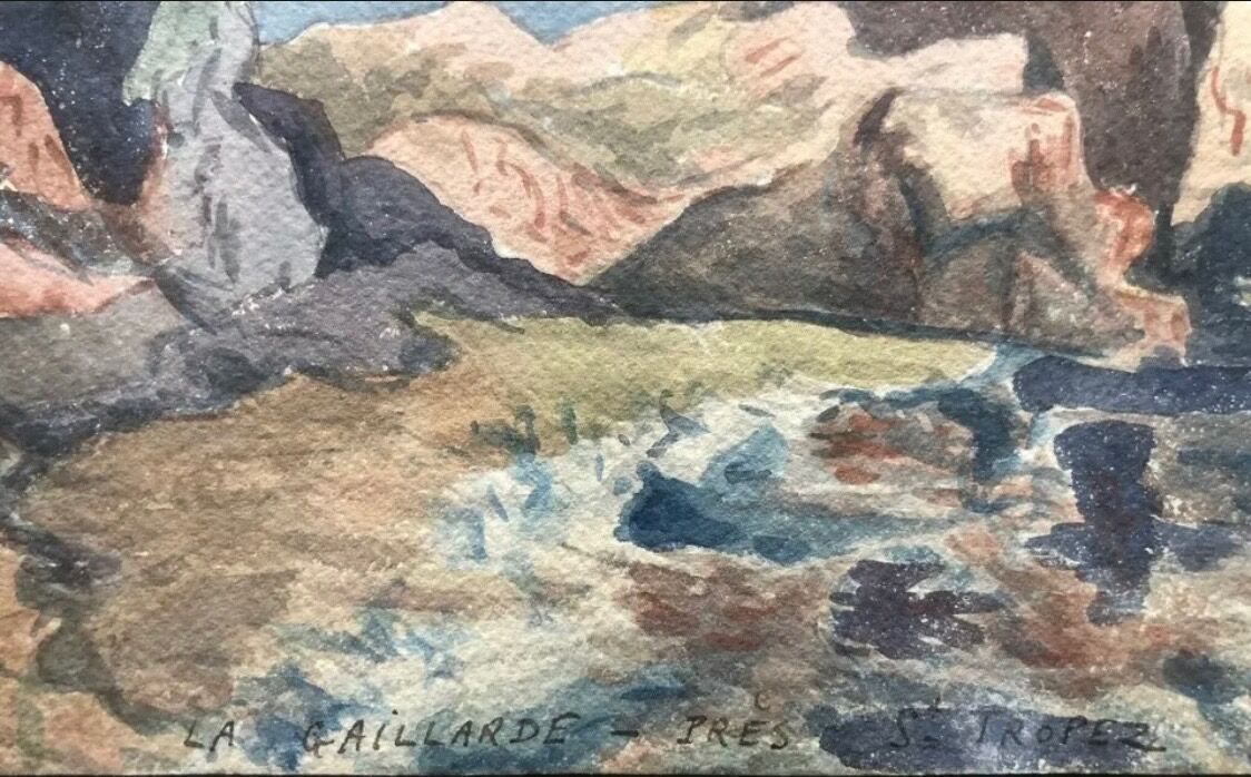 Painting painting Saint Tropez watercolor 1926