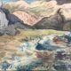 Painting painting Saint Tropez watercolor 1926