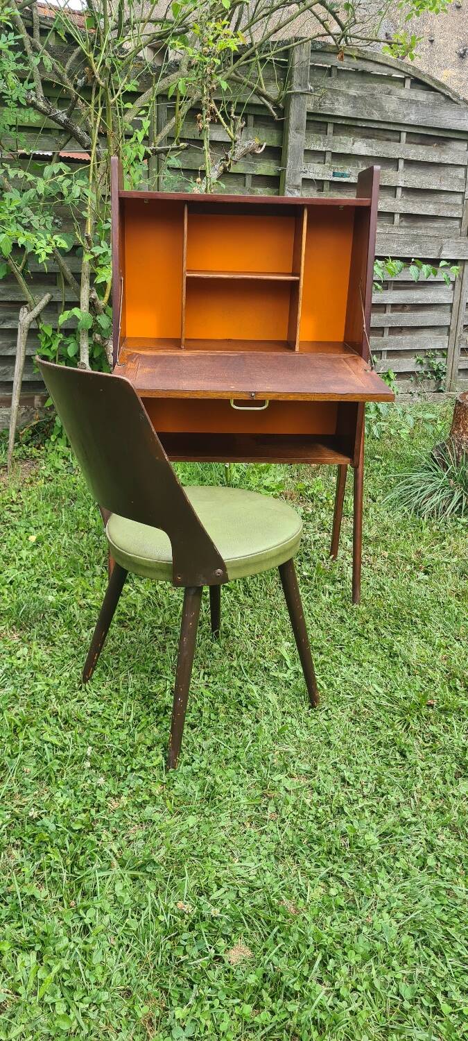 Small drop-leaf secretary and chair