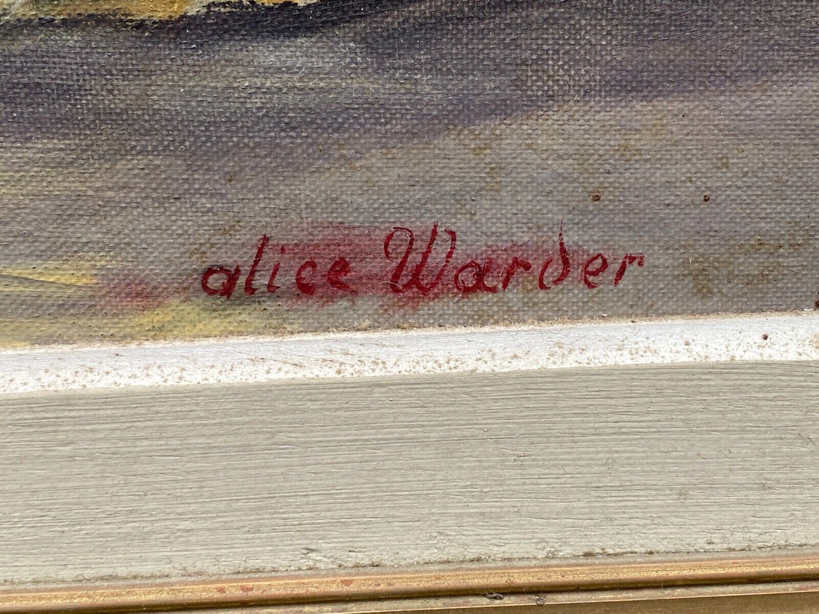 Huile sur carton par alice warder xxe sous bois