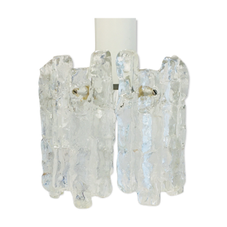 Plafonnier en verre de glace de Murano du milieu du siècle par J.T. Kalmar, Autriche, années 1960