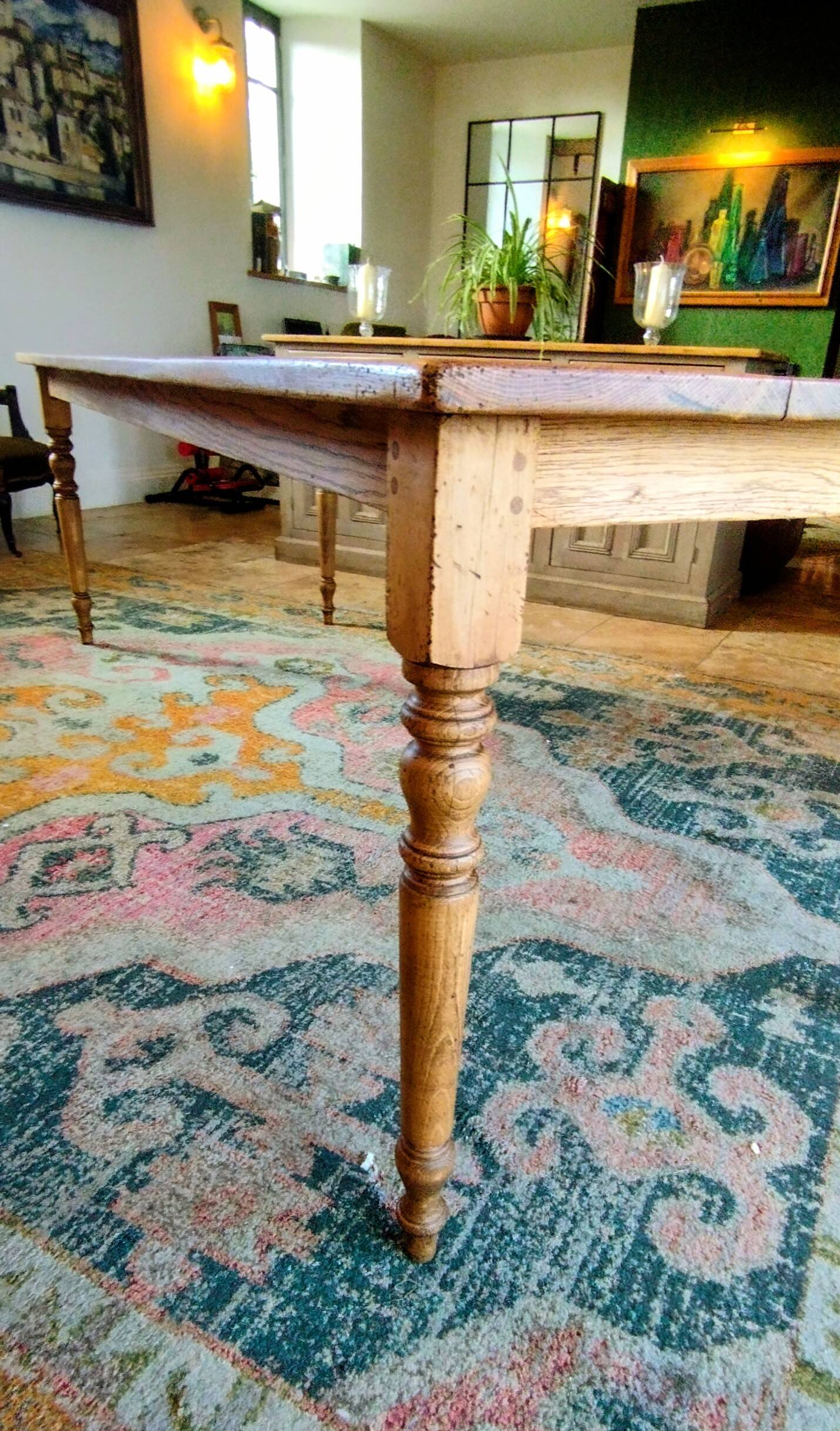 Solid oak farmhouse table