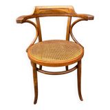 Fischel bistro armchair in wood and canework from the 50s/60s
