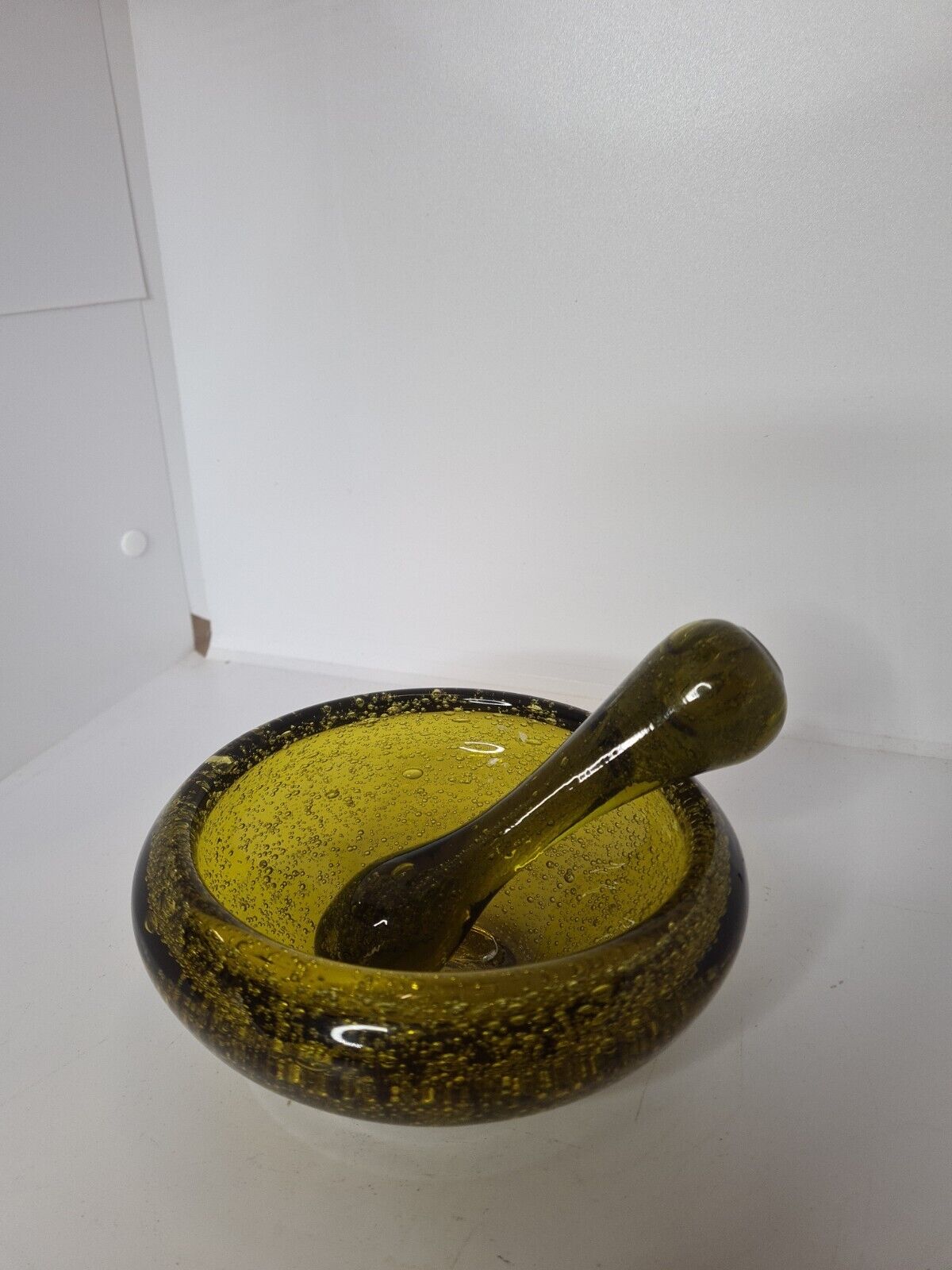 Biot blown glass medicine mortar