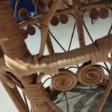 Peacok vintage bohemian chic rattan stool