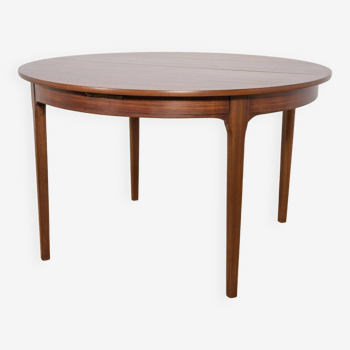 Mid-century round rosewood extendable dining table from nathan, 1960s