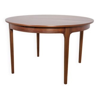 Mid-century round rosewood extendable dining table from nathan, 1960s