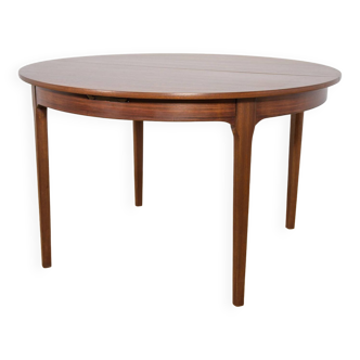 Table de salle à manger extensible ronde mid-century en palissandre de nathan, 1960s