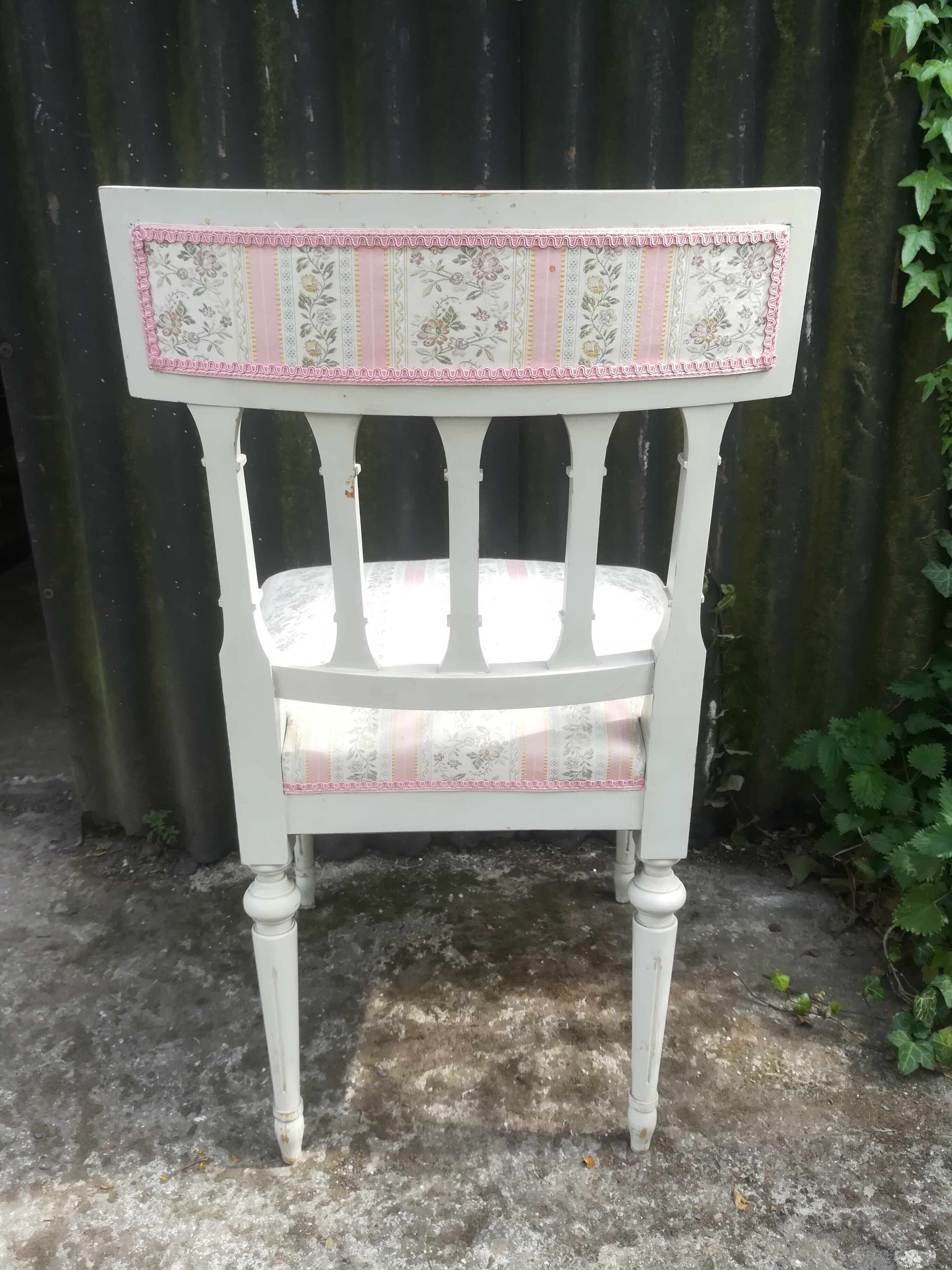 Series of 4 patinated Louis XVI style chairs