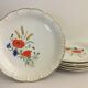 Set of 6 plates plates "digoin sarreguemines" model rapsodie, decoration poppies
