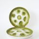 Set of 5 Moulins des Loups oyster plates, Green, 1960