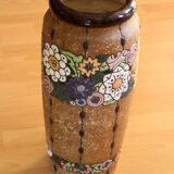 Handmade marked ceramic floor vase, vintage from the 70s