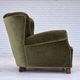1960s, Danish relax armchair, green furniture velour, original condition.