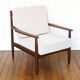 Scandinavian armchair in teak - Fabric, foams & straps: new