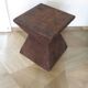 Side table - woven rattan - colonial style - vintage hourglass shape
