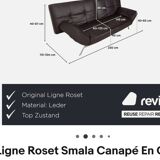 Smala Aubergine Leather Sofa - Pascal Mourgues for Ligne Roset