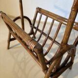 Vintage rattan magazine rack – natural curves and bohemian spirit