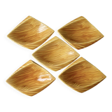 5 Verceram France faux wood ceramic bowls