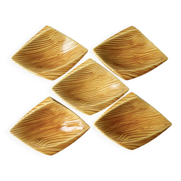 5 coupelles en céramique faux bois Verceram France
