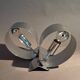 Spage age stainless steel wall light with two lights, 1970.