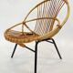 Fauteuil vintage en rotin par Dirk van Sliedregt Rohe Noordwolde 1960 aux Pays-Bas