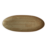 Very large fish dish stamped “Grès CNP Village France”