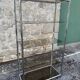 Vintage 1970s Rectangular Chrome High Shelf with 5 Smoked Glass Shelves