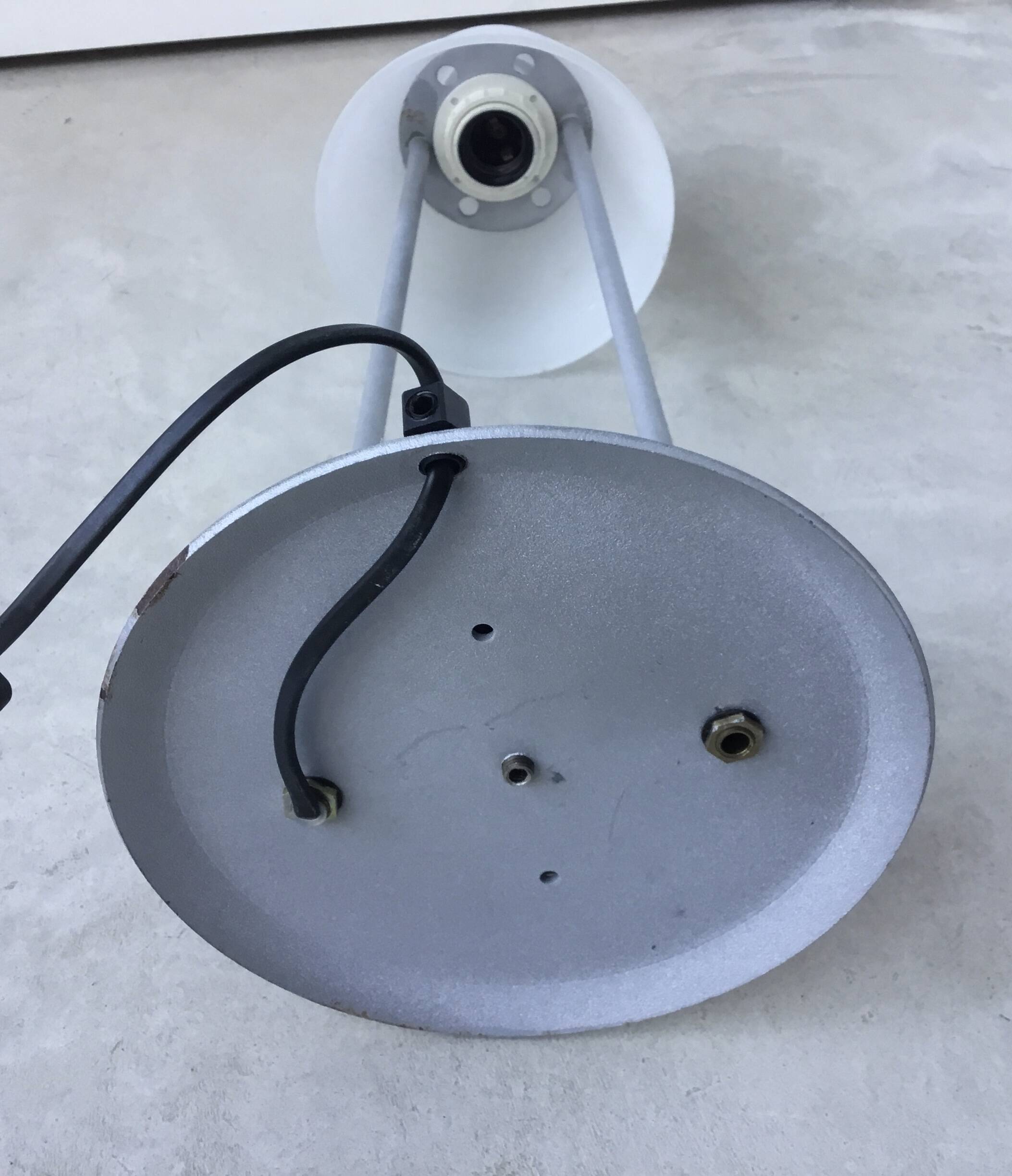 Glass and metal table lamp - Italian design 1990