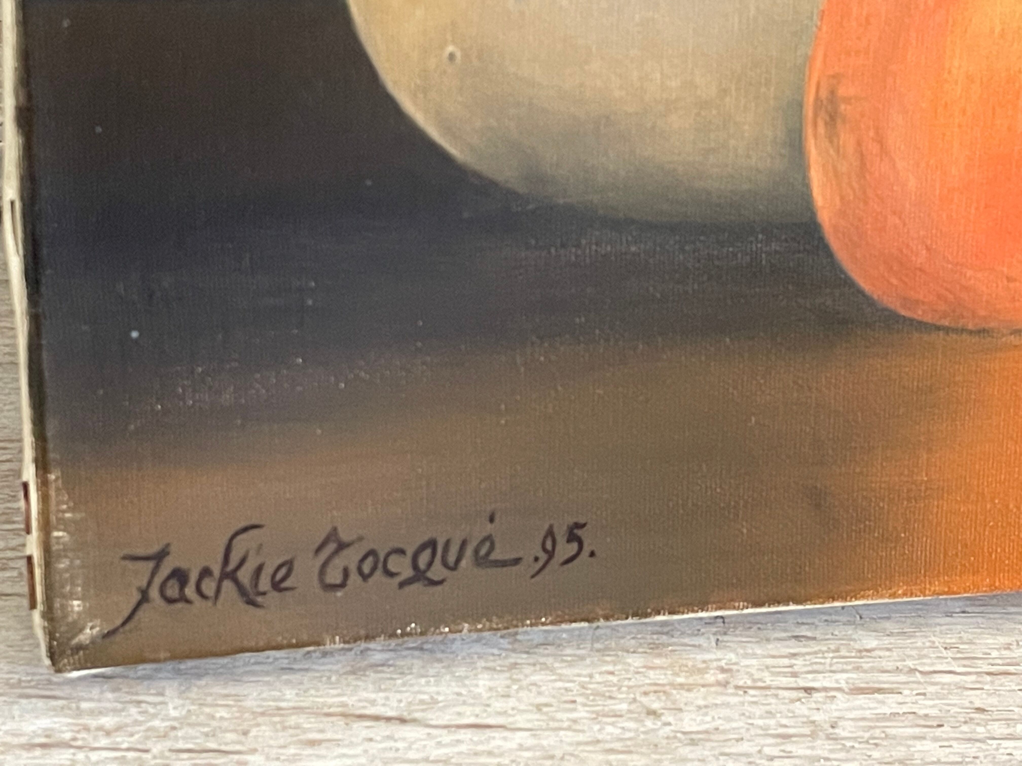 Oil on canvas, still life with fruit