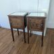 Paire de tables de chevets plateau miroir