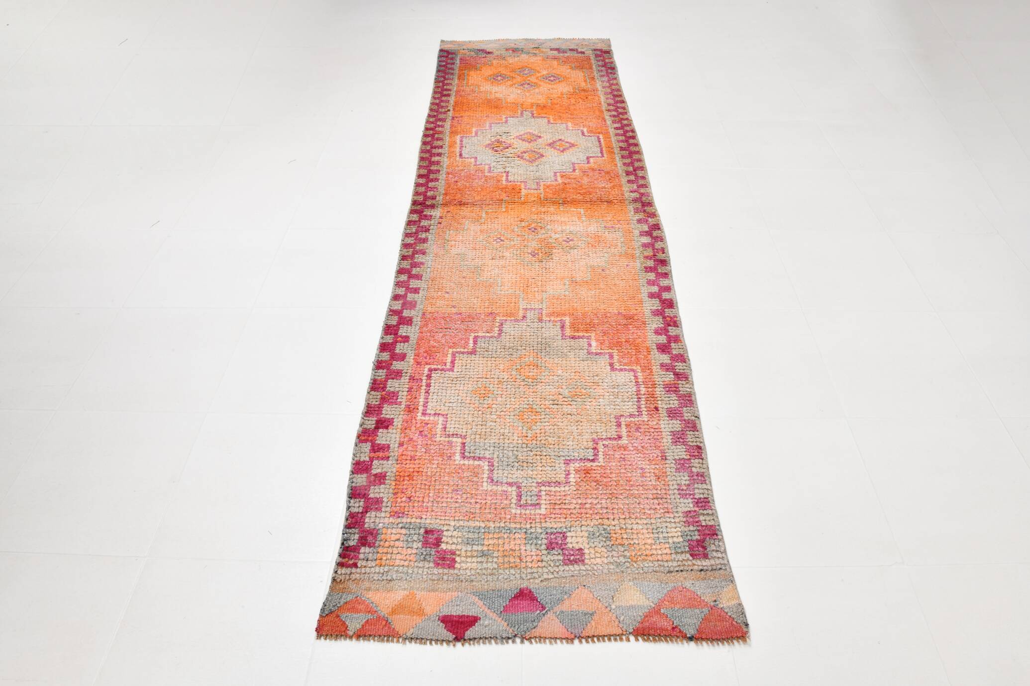 3x10 Colorful Modern Turkish Runner Rug, 86x305Cm