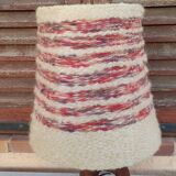 Authentic Lamp of the 70's Foot in Olivier Lampshade in wool