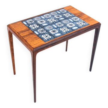 Table d'appoint en céramique bleue, Danemark, années 1960. Après rénovation.
