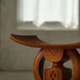 Ashanti stool from West Africa, carved from hardwood, 20th century.