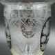 Early 20th century Bohemian vase in engraved crystal with castle and deer motifs