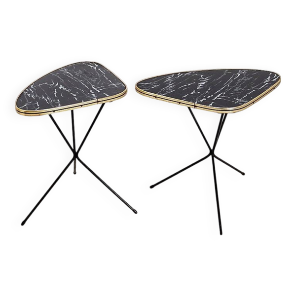 Paire de tables tripodes Atomic Expo par Erdal, années 1950