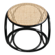 Art Nouveau stool in bent wood and caning by Mundus, 1920s